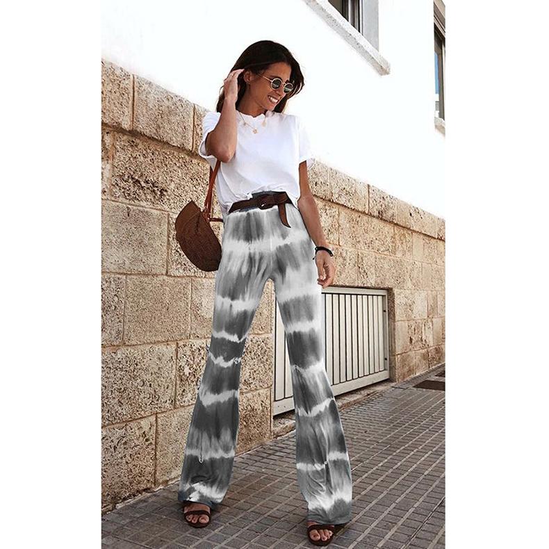 Изображение товара: Женские расклешенные брюки AA, брюки с высокой талией, полосатые повседневные свободные брюки для похудения, летние брюки