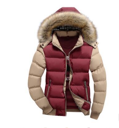 Изображение товара: 2019 парка, куртки, Мужская модная зимняя новая ветровка, мужские пальто в стиле пэчворк, дизайнерская Повседневная брендовая одежда большого размера