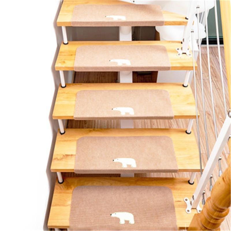 Изображение товара: Светящийся коврик с вышивкой для лестницы, Противоскользящие коврики для лестницы, самоклеящиеся коврики для ступеней, коврик для ног, входной коврик