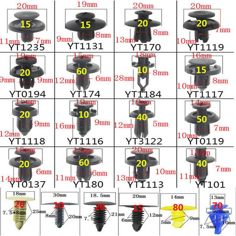 Изображение товара: 650 шт. пластиковый фиксатор крыла автомобиля, различные крепежные зажимы, Молдинг
