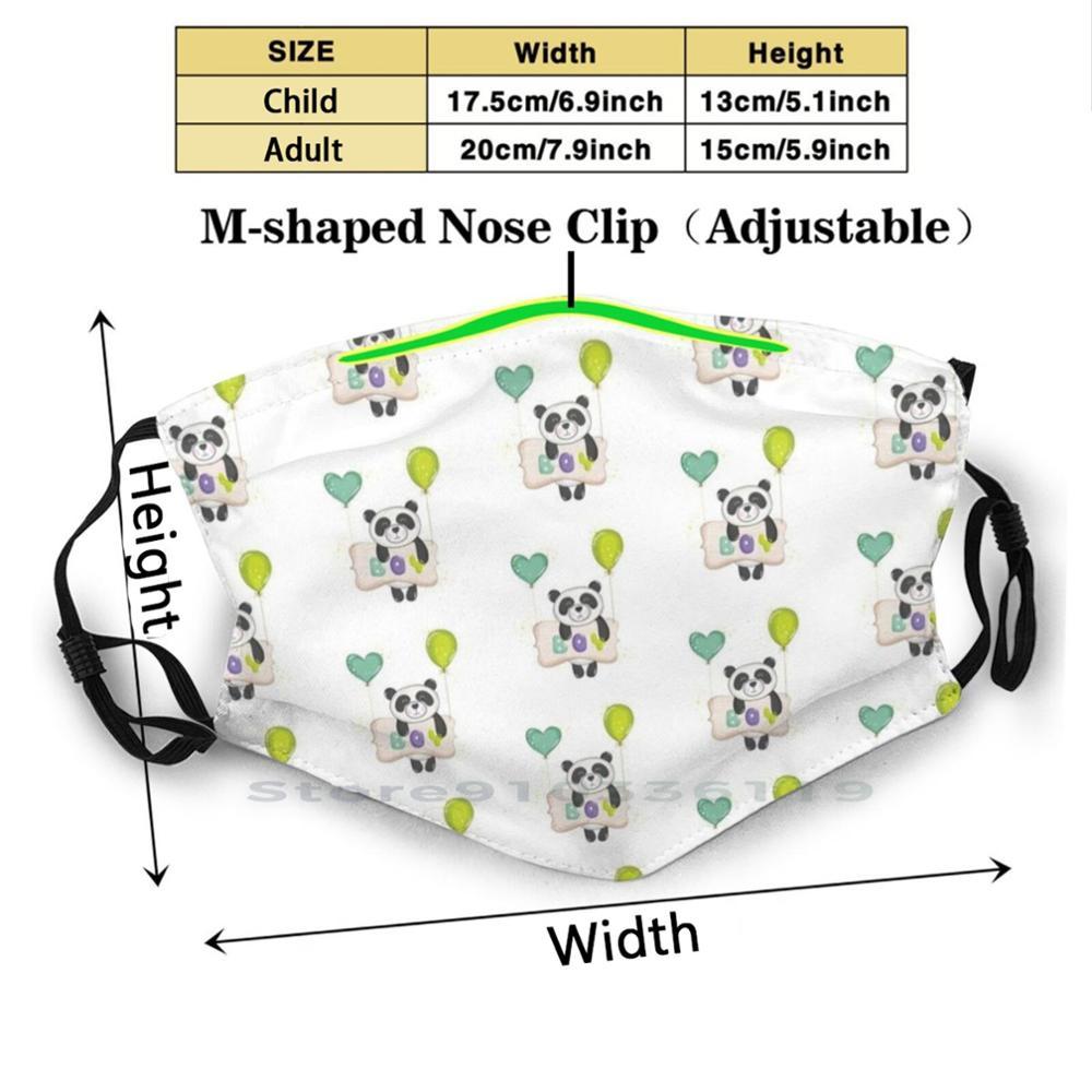 Изображение товара: Маска многоразовая детская многоразовая с фильтром Pm2.5 и принтом панды