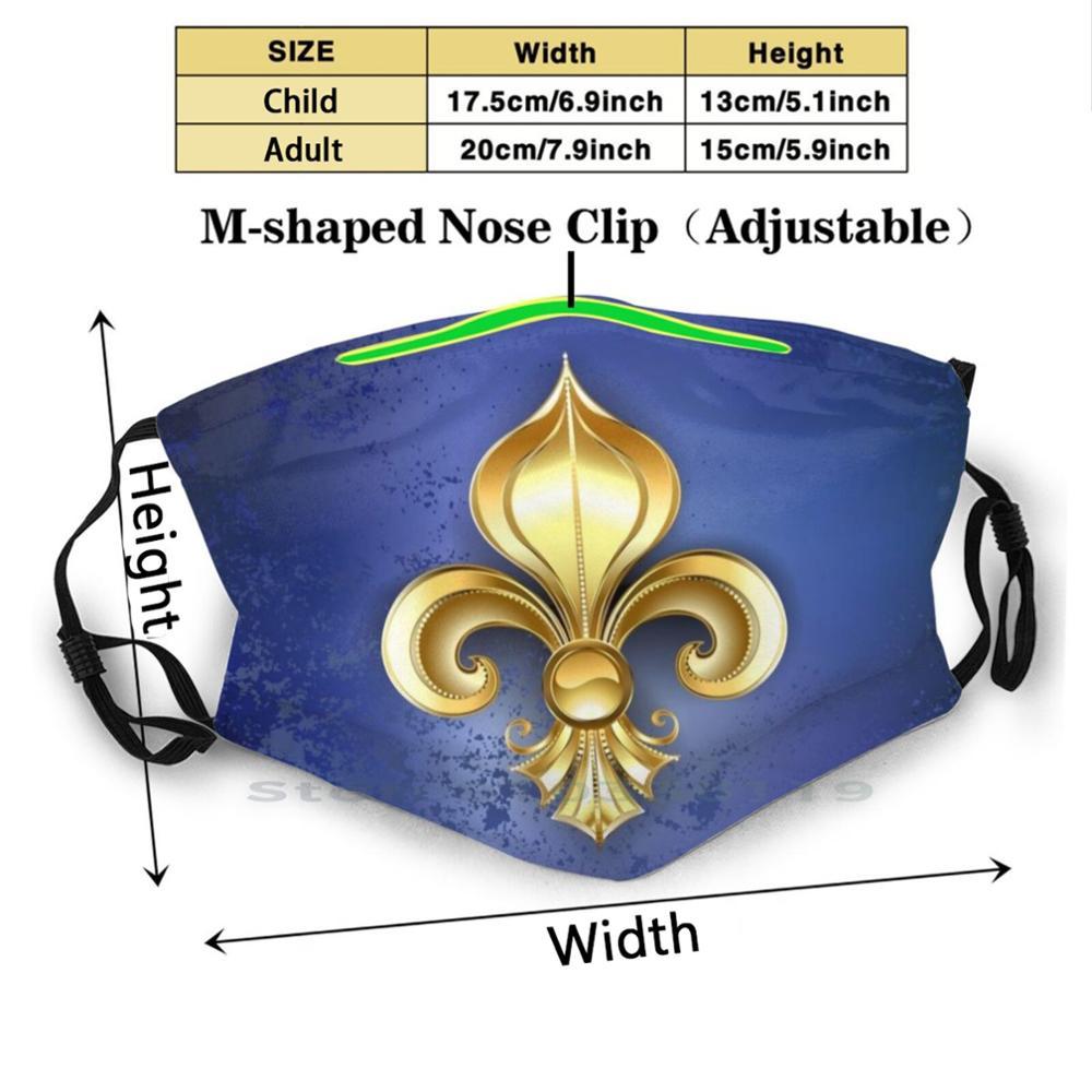 Изображение товара: Смываемая забавная маска для лица с фильтром, Золотая Лилия на голубом фоне, для взрослых и детей