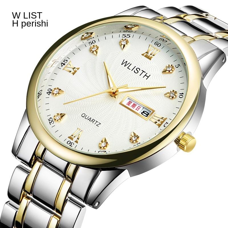 Изображение товара: WLISTH модные часы для пар, полностью стальные женские часы, Топ люксовый бренд, мужские часы, водонепроницаемые часы для влюбленных Reloj Mujer 2020