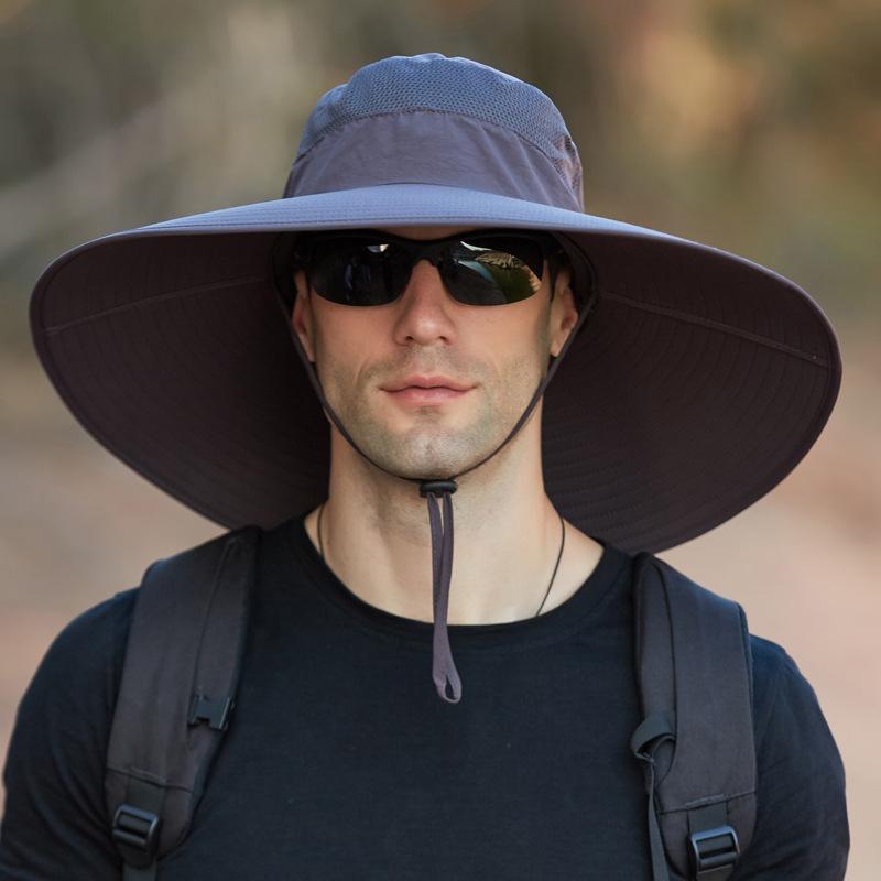 Изображение товара: Шляпа мужская водонепроницаемая с широкими полями, Панама с размера плюс, дышащая, для отдыха на открытом воздухе, походов