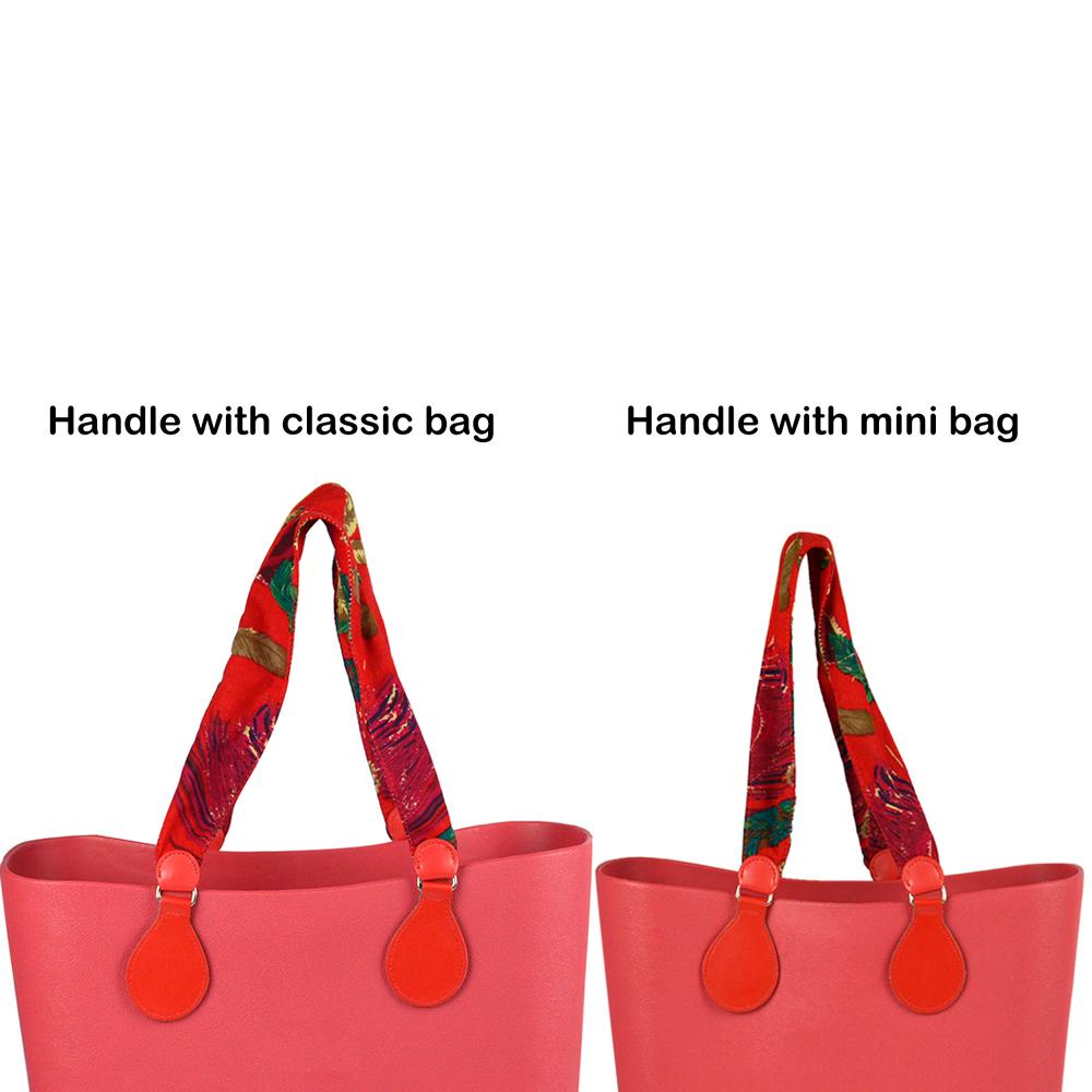 Изображение товара: Новинка, 1 пара, мягкая Цветочная тканевая ручка с капельным наконечником для сумки, ручки для сумки EVA Obag, женские сумки