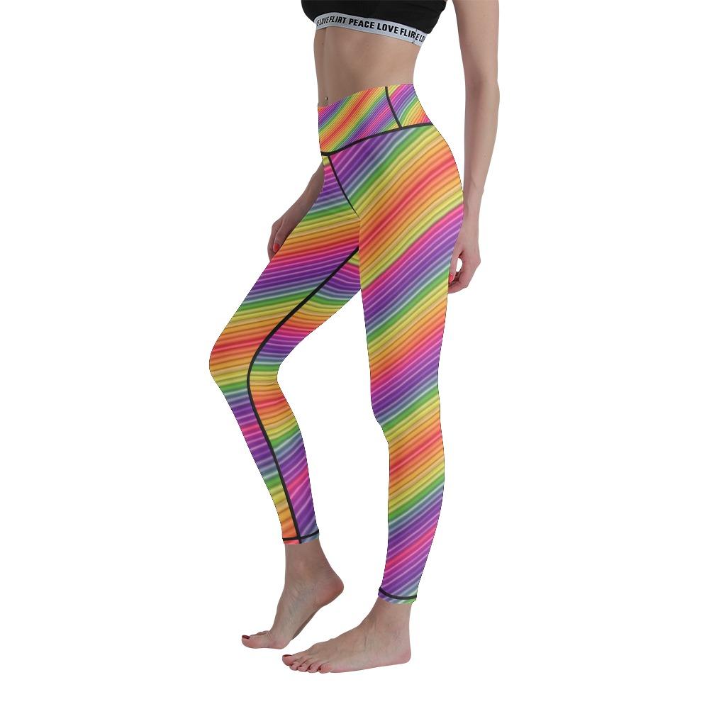 Изображение товара: Сексуальные женские леггинсы с цифровым принтом, градиентные штаны для йоги, Стрейчевые полосатые леггинсы для бега, фитнеса, женские спортивные Леггинсы