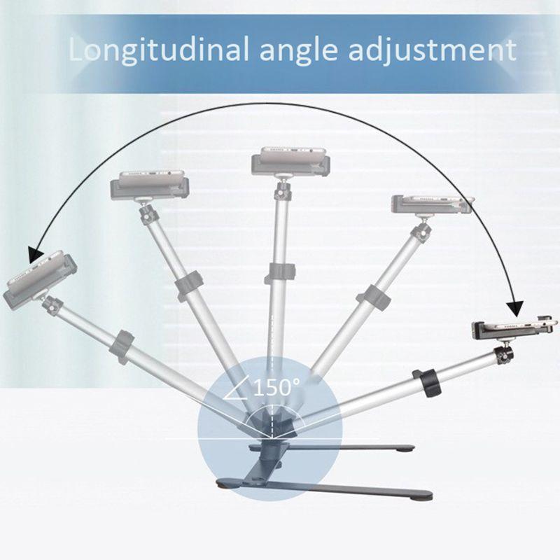 Изображение товара: Регулируемая настольная подставка для фотосъемки, мини-монопод + зажим для телефона, заполнясветильник свет, управление через Bluetooth