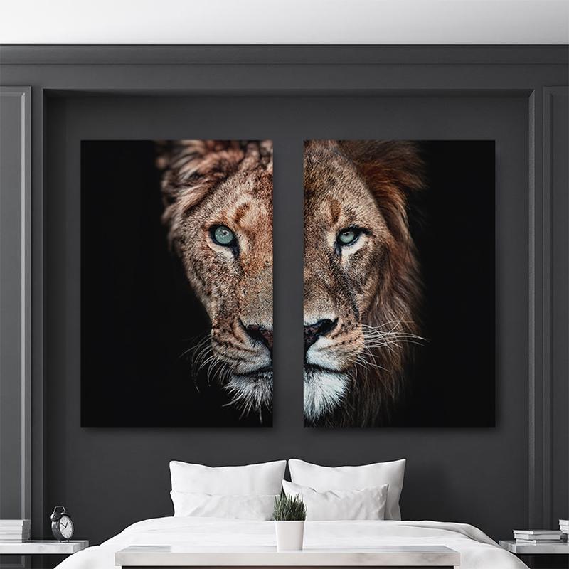 Изображение товара: Животные изображения льва холст настенные картины Искусство Современные Декоративные плакаты и принты черная белая картина для гостиной