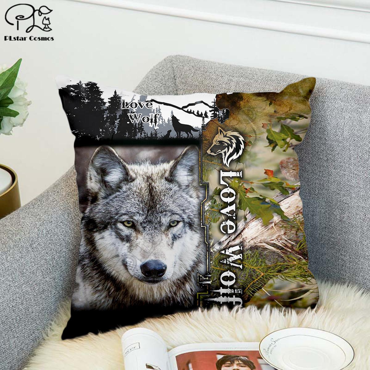 Изображение товара: Чехол для подушки с 3D принтом волка, смешное животное, полиэстеровый декоративный чехол для подушки, чехол для подушки, чехол для подушки с двухсторонним принтом, стиль 2
