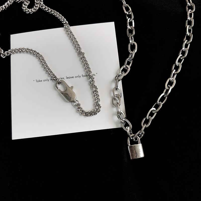 Изображение товара: Модные ювелирные изделия цепочка ожерелье популярный стиль двухслойные металлические звенья с колье с подвеской часы для женщин ювелирные изделия подарки