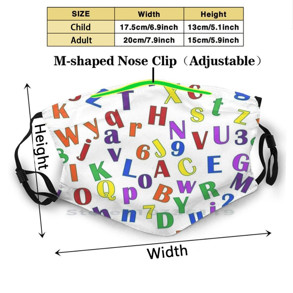 Изображение товара: Abc'S 123'S алфавит и цифры назад в школу милые многоразовые маска для лица с фильтрами дети обратно в школу учителя