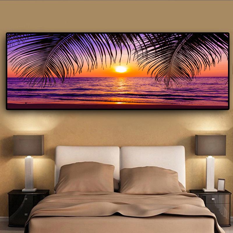 Изображение товара: Природные загары пляж Кокосовая пальма панорама пейзаж Картина на холсте постеры и принты настенные картины для декора гостиной