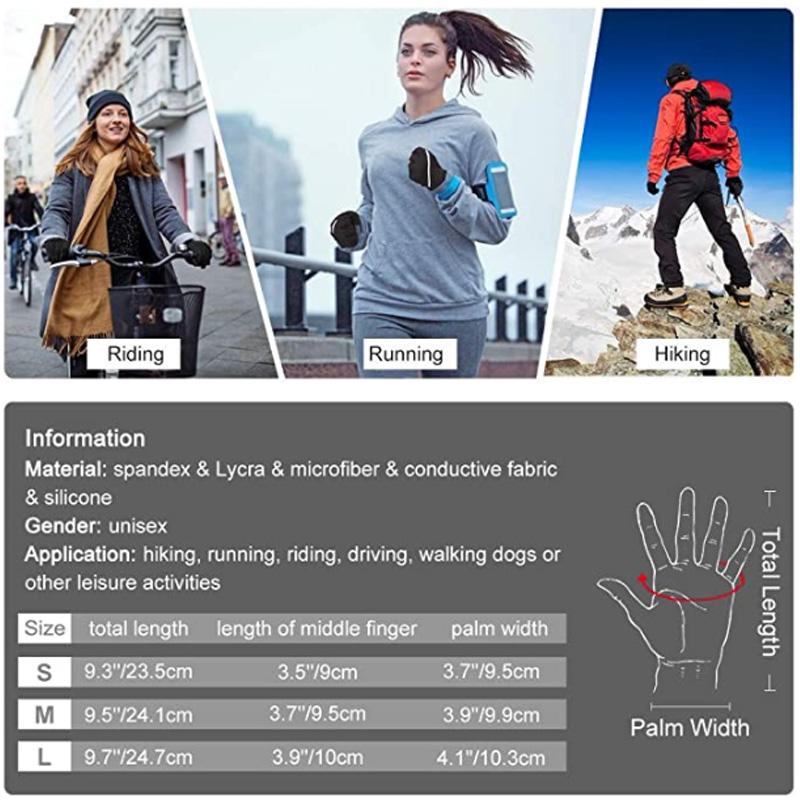 Изображение товара: Зимние перчатки для спорта на открытом воздухе, бега, теплые перчатки с пальцами для сенсорного экрана, тренажерного зала, фитнеса, перчатки для мужчин и женщин, вязаные волшебные перчатки