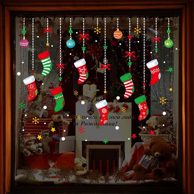 Изображение товара: 2020 рождественские подарки рождественские украшения на окна наклейки Рождественское украшение Рождественские украшения Рождественские Новогодние украшения 2021