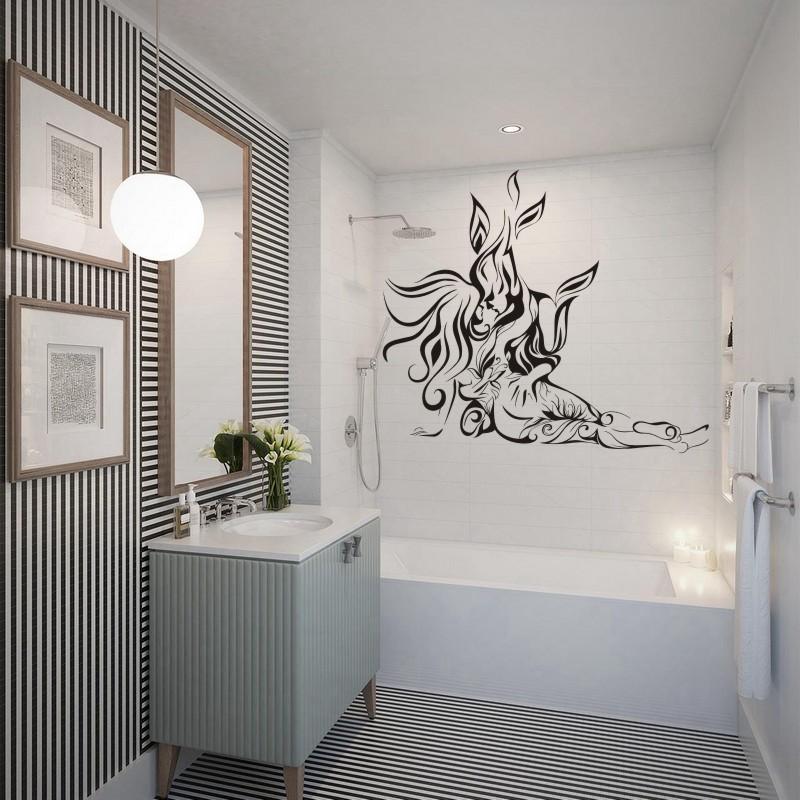 Изображение товара: Парные наклейки на стену с обнаженным телом, декор для ванной комнаты, постеры, виниловая наклейка, сексуальная девушка, наклейка на стену