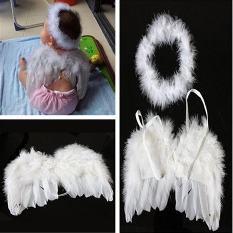 Изображение товара: Головной убор для новорожденных, детские головные уборы с крыльями ангела феи, головные уборы с перьями, костюм для фотосессии, подарок, вечерние, PA870565