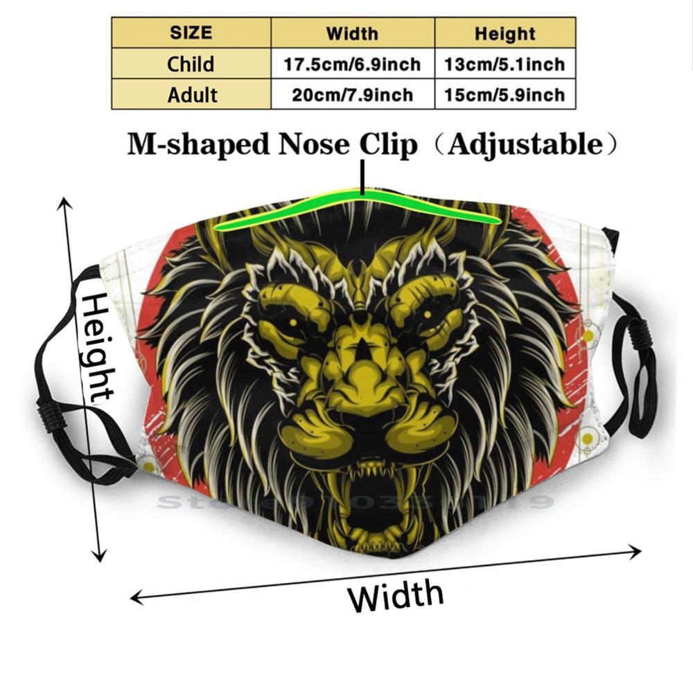 Изображение товара: Маска для лица многоразовая с принтом тайского бокса и Льва, фильтр Pm2.5, детская, Муай Тай, бокс, кикбоксинг, боевые искусства, Тайланд, Bjj
