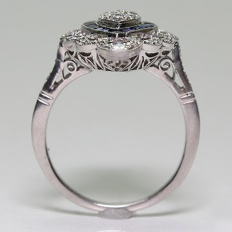 Изображение товара: Женское Обручальное Кольцо Milangirl, обручальное кольцо с голубым камнем, цветные стразы, роскошное ювелирное изделие