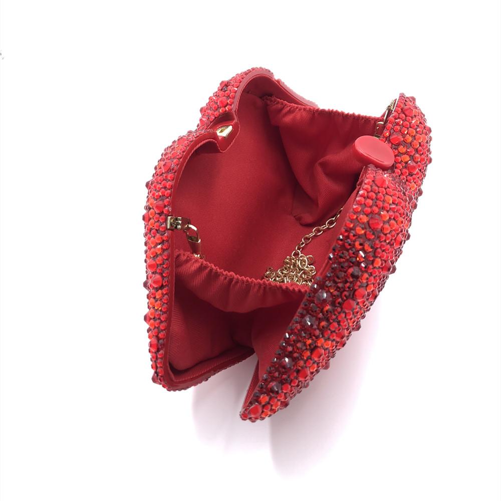 Изображение товара: Роскошная вечерняя сумка Bee In Fly с красными губами ручной работы, Свадебный клатч для невесты, вечерняя сумочка-кошелек для коктейля