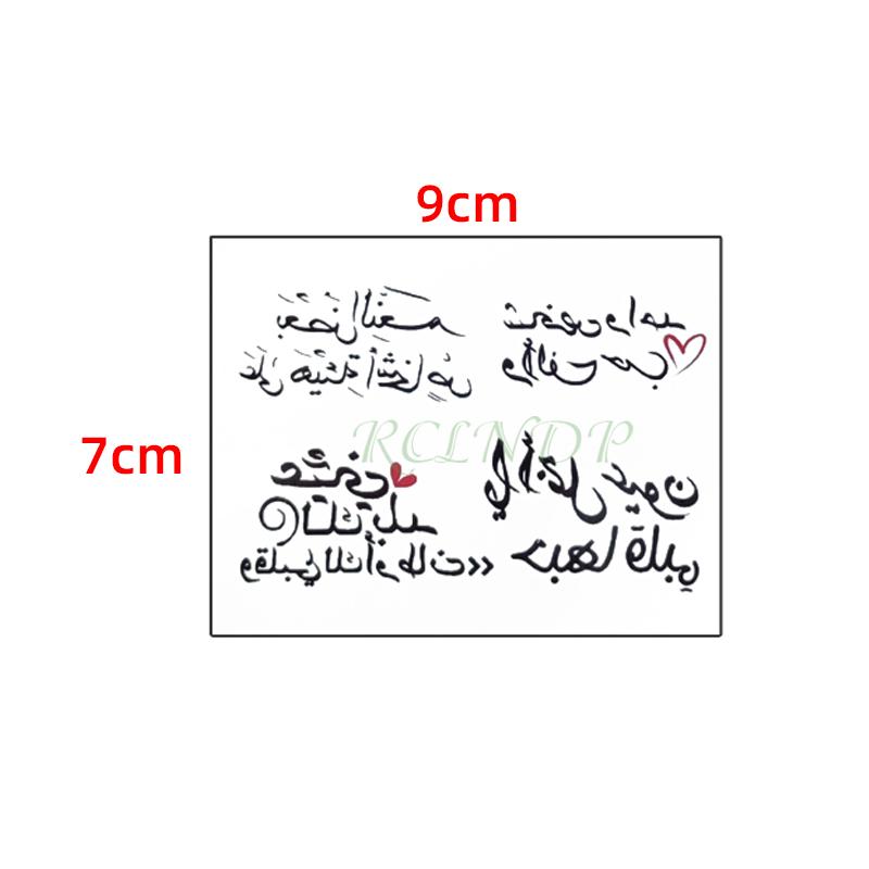Изображение товара: Водостойкая временная татуировка-наклейка, любовь, сердца, буквы, дизайн, арабское письмо, флэш-тату, поддельные татуировки для женщин и мужчин