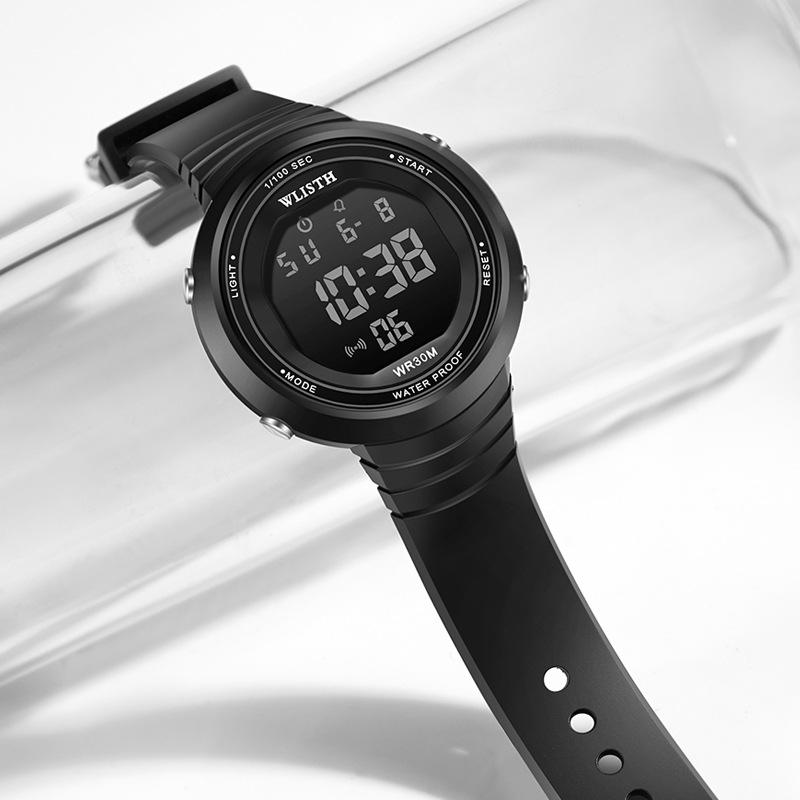 Изображение товара: Электронные часы OMHXZJ W174, водонепроницаемые спортивные простые многофункциональные часы с календарём, неделей, месяцем и циферблатом, черные, золотые женские часы