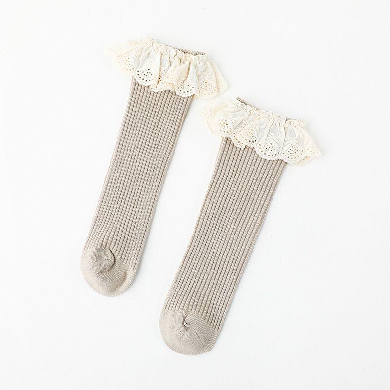 Изображение товара: 0-8Years новые носочки для Девочки Кружевное платье для детей ясельного возраста с длинными мягкие хлопковые носки детские носки до колена Детские носки однотонные Цвет