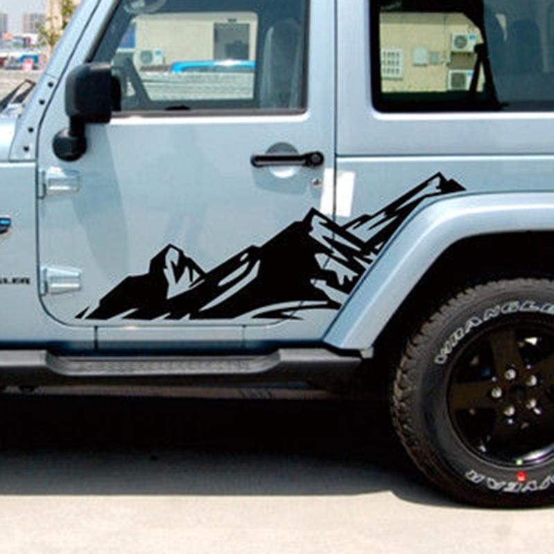 Изображение товара: Наклейка для автомобиля, черная, 100%, высококачественная, виниловая, с изображением Снежной Горы, для Jeep Wrangler