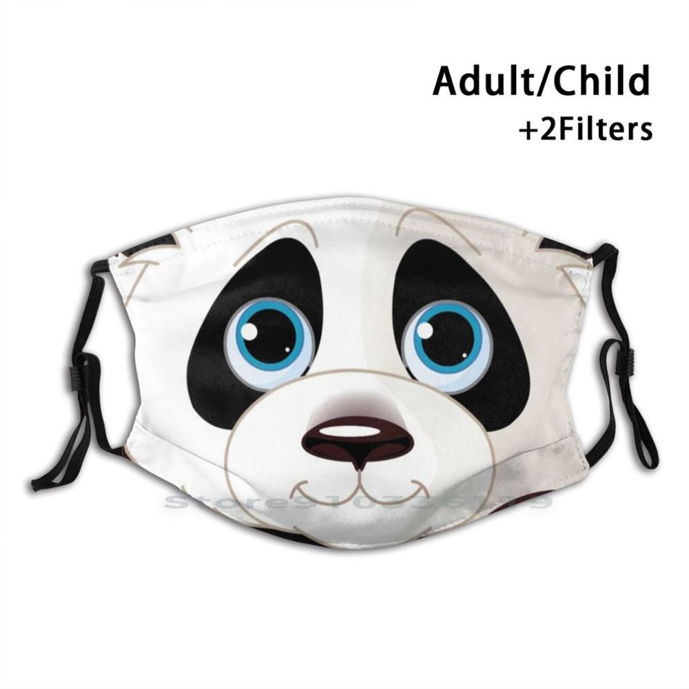 Изображение товара: Милая маска для лица в виде панды для взрослых и детей, моющаяся смешная маска для лица с фильтром, Милая панда, животные, Лидер продаж, игровая маска для рта и животных