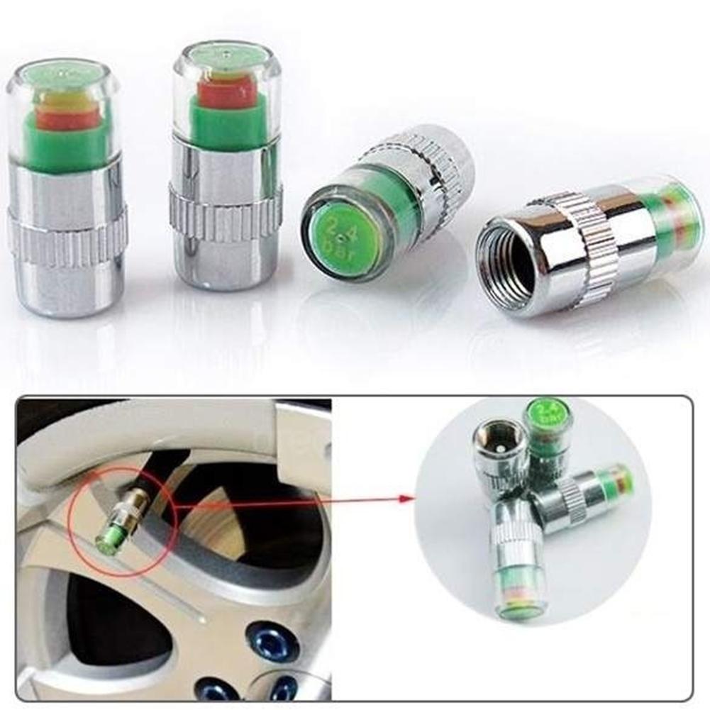 Изображение товара: 4 Pcs Auto Car Tire Pressure Monitor Sensor Indicator Alert Valve Stems Caps