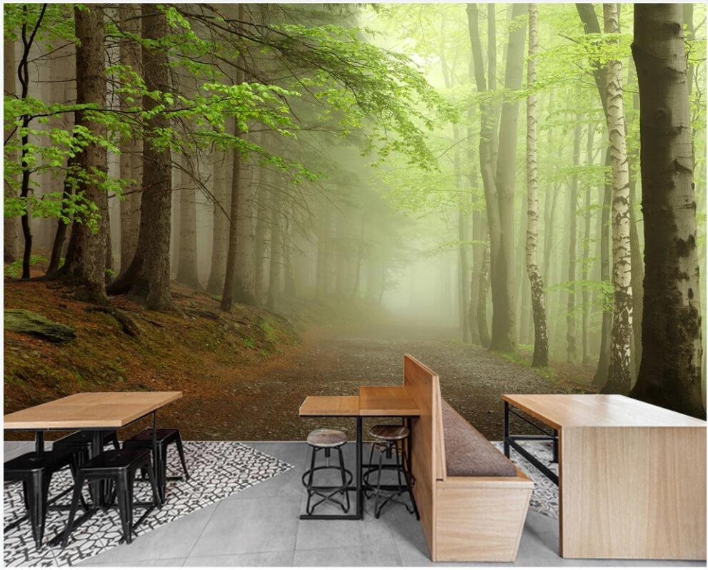 Изображение товара: Настенные фотообои на заказ, 3d обои с изображением леса, пейзажа, домашний декор, для гостиной, в рулонах