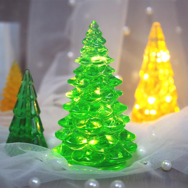Изображение товара: Силиконовая форма для рождественской елки, набор маленьких ночных ламп, креативная зеркальная силиконовая форма, DIY Поделки, список, рождественские украшения