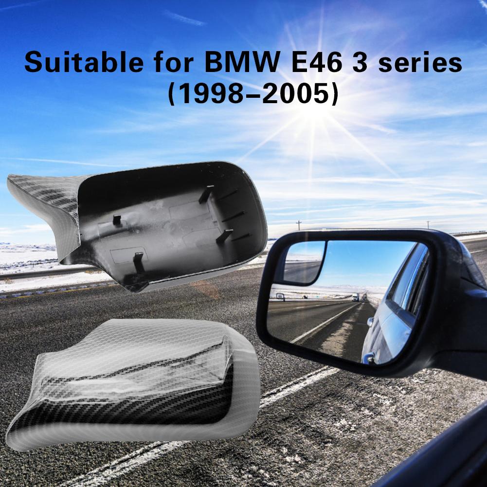 Изображение товара: 1 пара рожковых боковых дверей, крыльев зеркал, сменная крышка из углеродного волокна для BMW E46 3 серии 1998-2005 51168238375 51168238376
