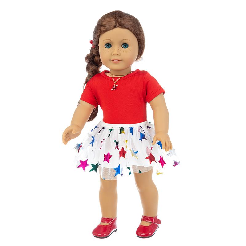 Изображение товара: Фата со звездами, подходит для куклы американской девочки, 18-дюймовая кукла, рождественский подарок для девочки (продается только одежда), 2020