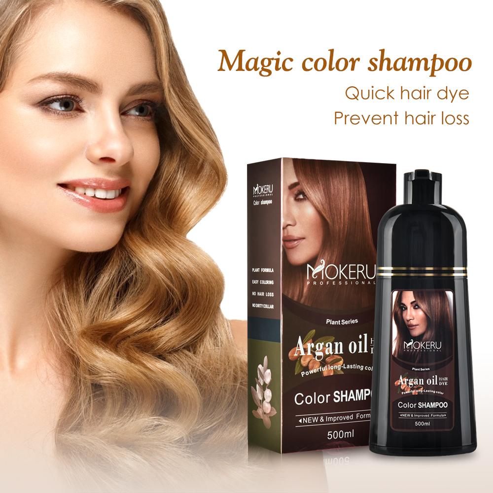Изображение товара: 500 мл натуральная краска для волос эссенция арганового масла постоянный шампунь краска для волос крем покрывает седые волосы для женщин мужчин уход за волосами