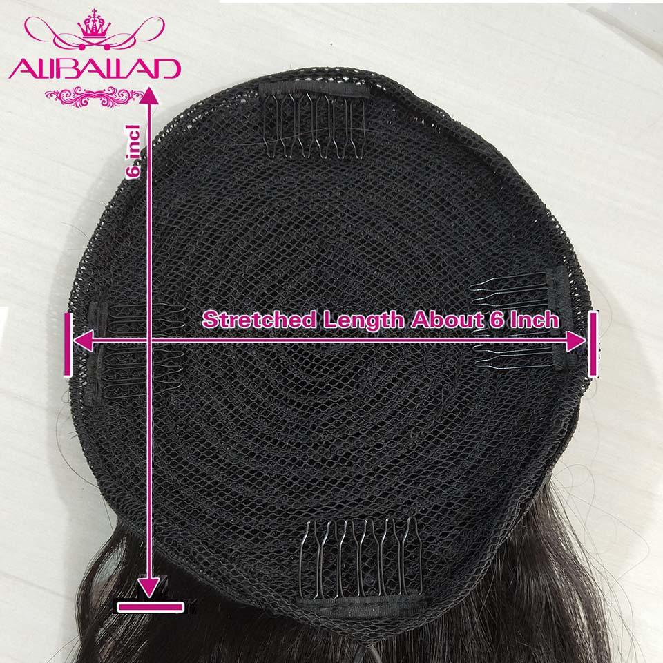 Изображение товара: Aliballad, кудрявый прямой конский хвост на шнурке, человеческие волосы, бразильский хвост с зажимом, 4 гребня