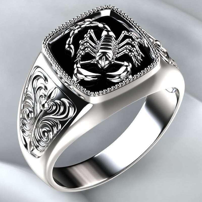 Изображение товара: Milangirl высококачественное готическое панк скорпион мужское ретро кольцо с узором скорпиона кольца для мужчин ювелирные изделия