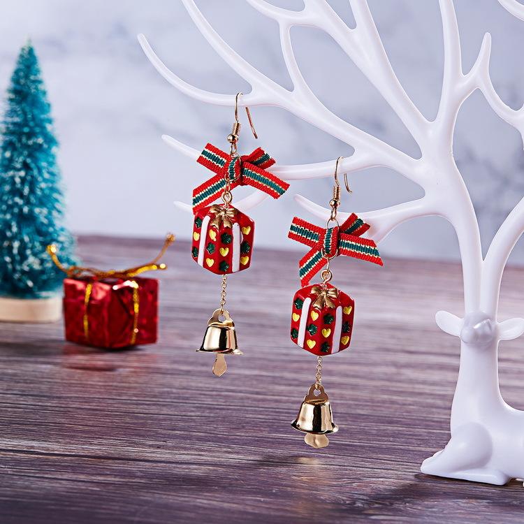 Изображение товара: Рождественские серьги, набор украшений, милый Санта-Клаус, снеговик, дерево, колокольчик, рождественские подарки для женщин и девочек