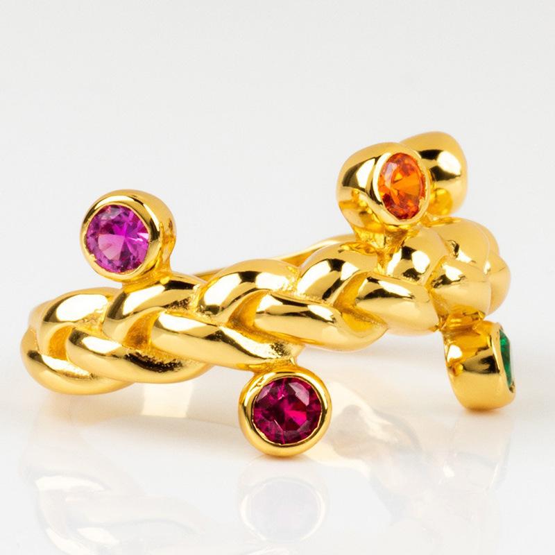 Изображение товара: Milangirl кольца для женщин витое Кристальное кольцо классическое кольцо Открытое винтажное простое ювелирное изделие обручальные кольца