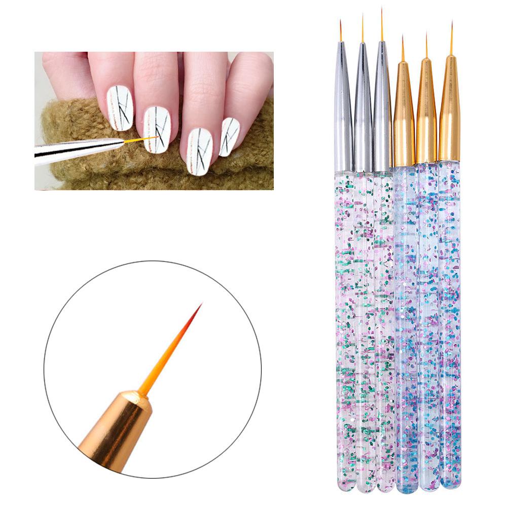 Изображение товара: Набор акриловых кистей для дизайна ногтей, набор ультратонких 3d-типсов для маникюра и французских полосок, ручка для рисования искусственных линий, инструменты для рисования, 3 шт.