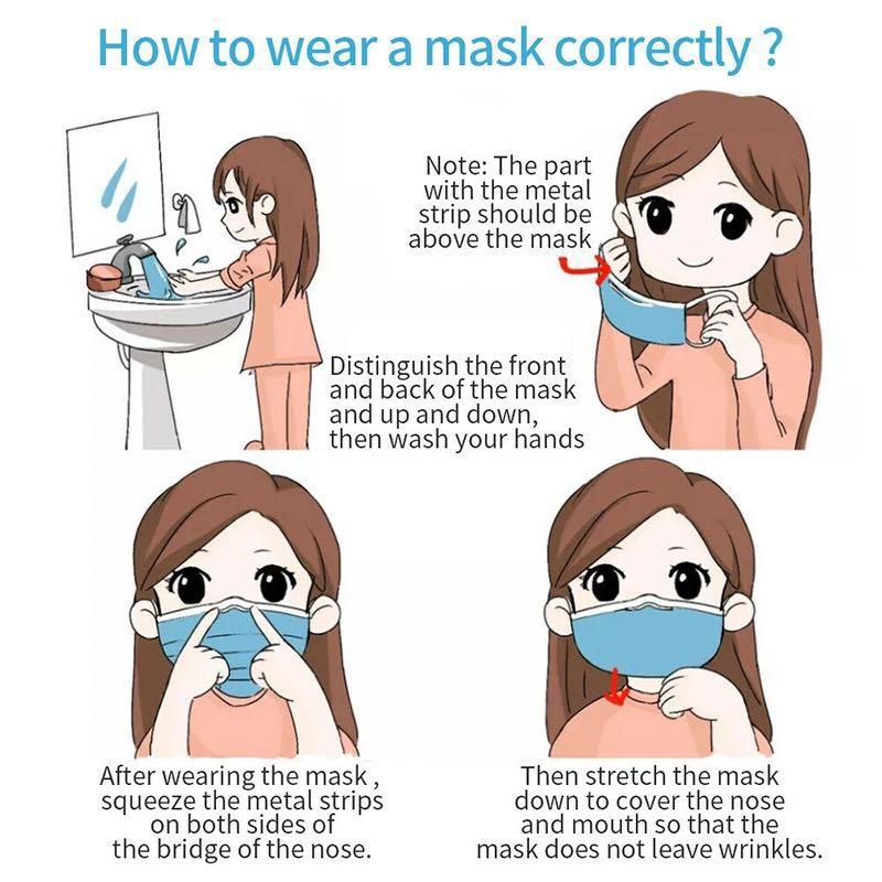 Изображение товара: Защитная маска для лица, одноразовые противопылевые маски, 3-слойные, эластичные, дышащие маски с петлей для ушей, быстрая доставка