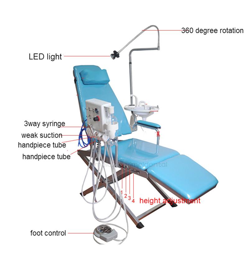 Изображение товара: Стоматологический портативный складной стул со светильник кой