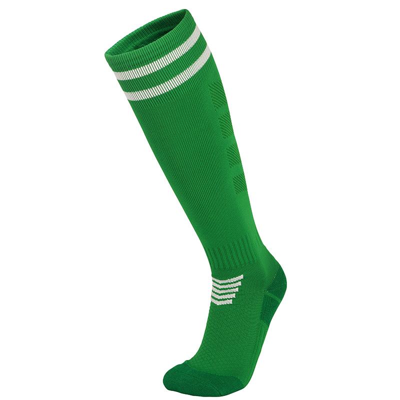 Изображение товара: Новые длинные футбольные тренировочные носки, толстые Дышащие Высокие эластичные носки для соревнований, нескользящие носки для бега выше колена