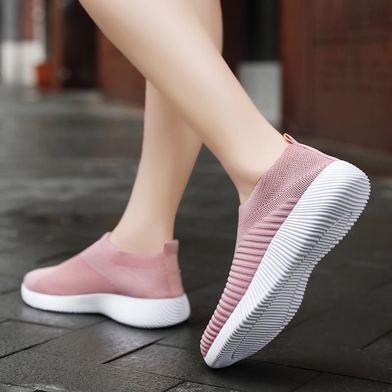 Изображение товара: Женские кроссовки без шнуровки, плоская Вулканизированная подошва, лоферы, обувь для ходьбы, модель 42