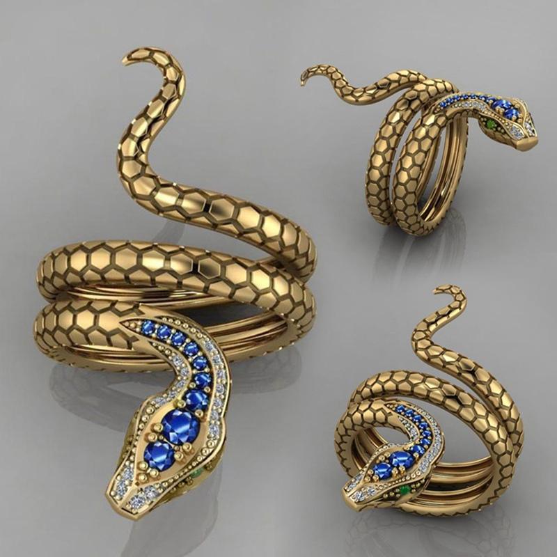 Изображение товара: 2020 панк Спиральные кольца в виде змейки Для женщин Многоцветный CZ камни для танцевальной вечеринки кольцо на палец специальные подарки для девушек ювелирные изделия
