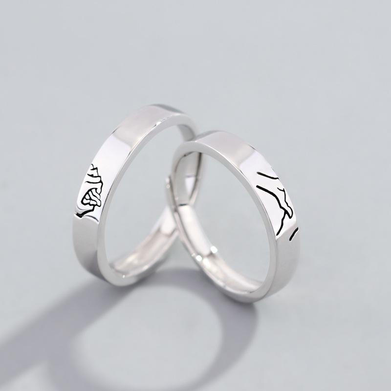 Изображение товара: Uloveido Оригинальное 925 пробы Серебряное кольцо с держателем рук для пары креативное кольцо для мужчин и женщин Открытое кольцо SALRG9