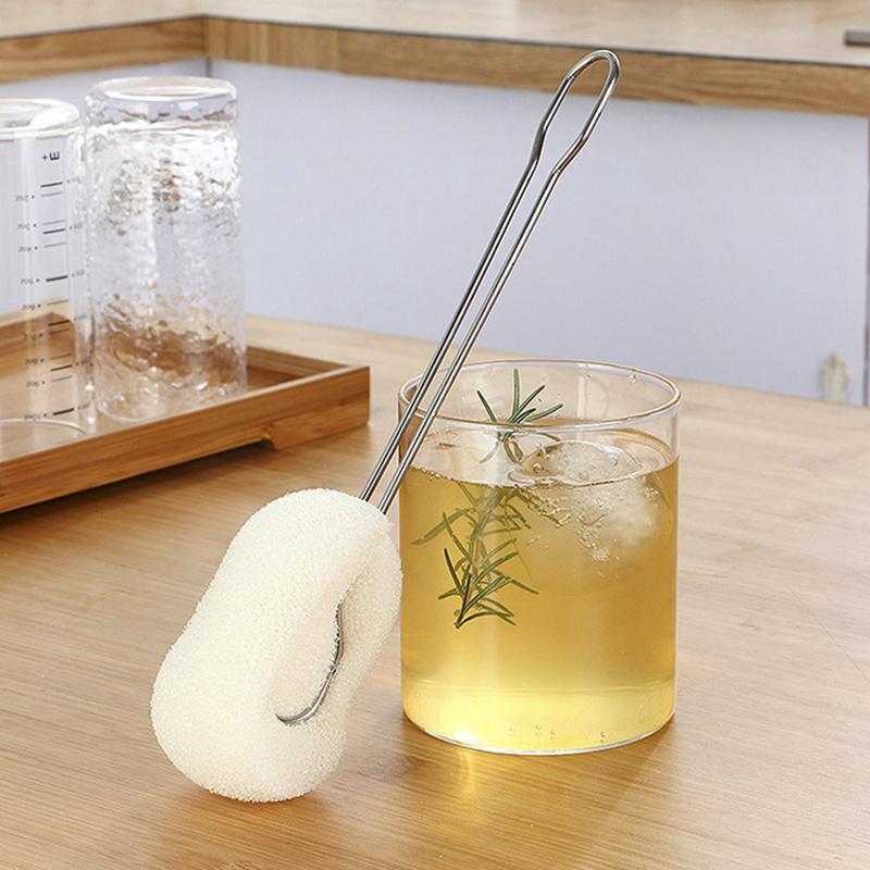 Изображение товара: Щетка для чистки стекла с длинной ручкой, щетка для чайной чашки, кухонная чашка для мытья, губчатая щетка
