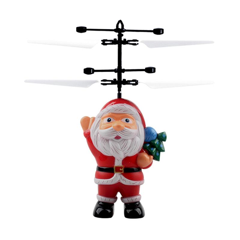 Изображение товара: Электронный забавный пластиковый Электрический пульт дистанционного управления Санта Клаус летающий автомобиль подвеска индукционный самолет для рождественских игрушек
