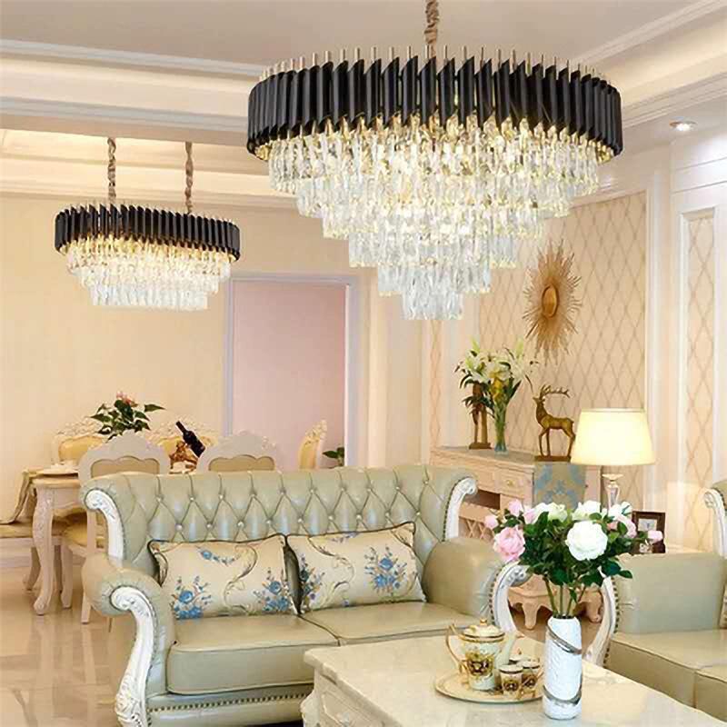Изображение товара: Современные хрустальные светодиодные потолочные люстры, роскошные люстры в европейском стиле, освещение для кухни, гостиной, комнаты, украшения