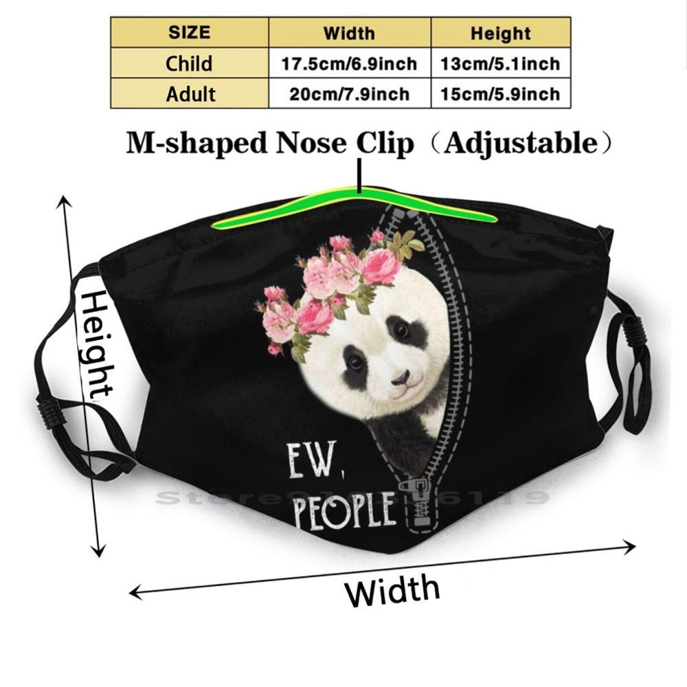 Изображение товара: Ew , People | Смешная многоразовая маска для лица в виде панды с фильтрами для детей