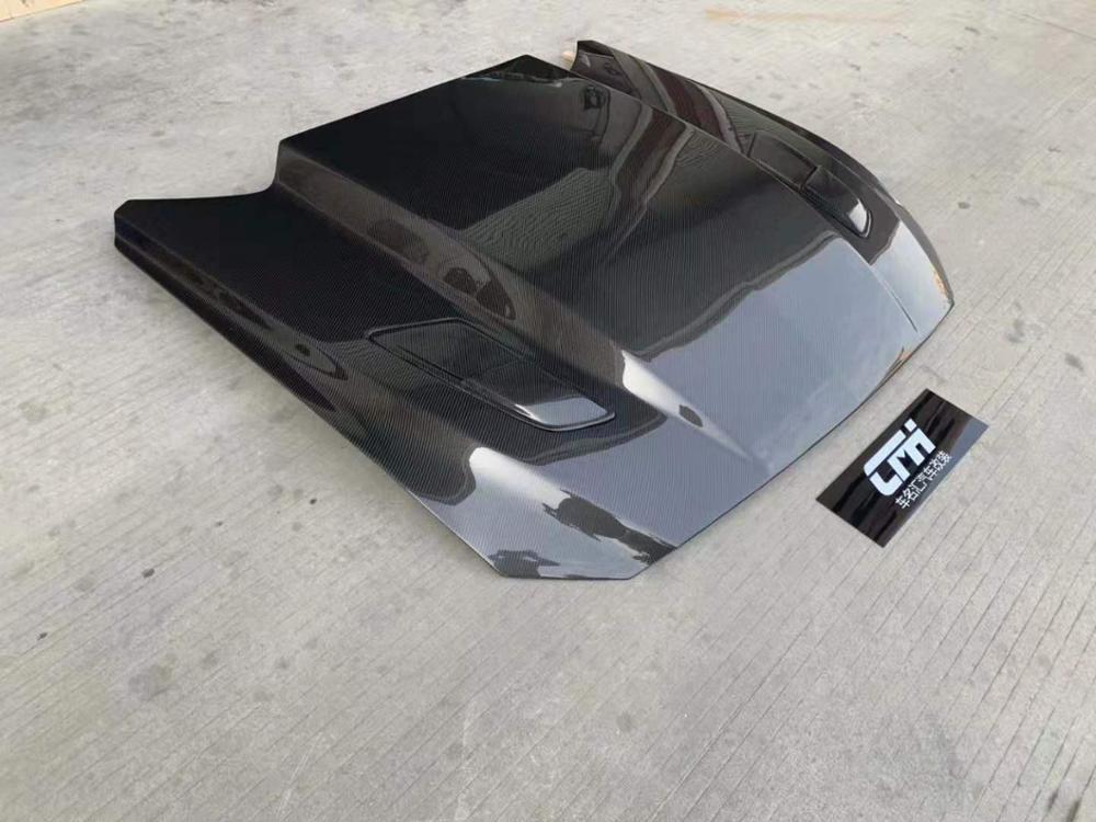 Изображение товара: Передний бампер из углеродного волокна, Крышка вентиляционного отверстия капота двигателя, подходит для Ford Mustang 2015 2016 2017